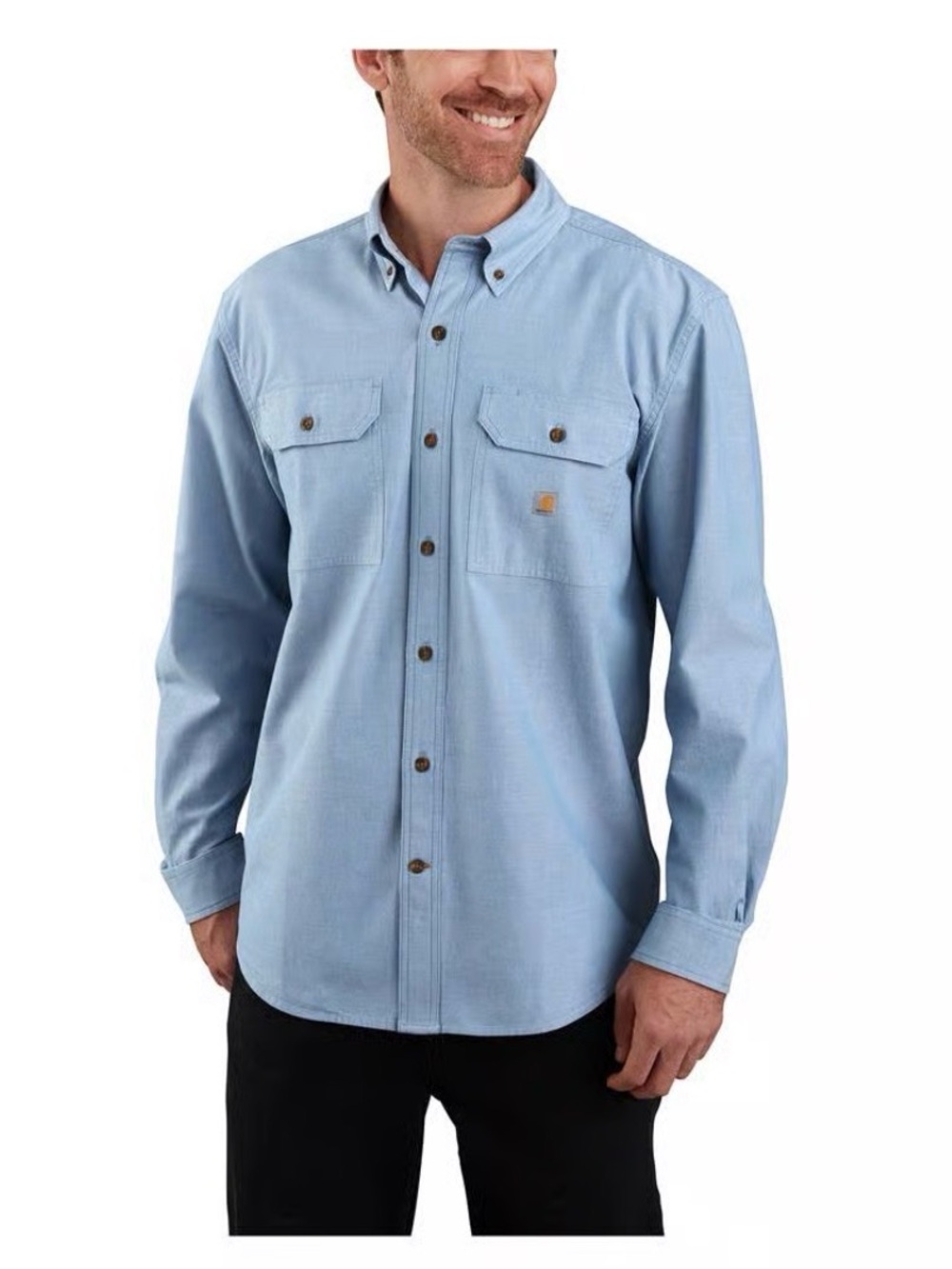 Carhartt Men's Loose Fit Midweight Chambray Long-Sleeve Shirt